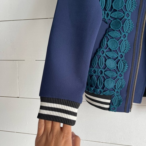 Self Portrait Scalloped Edge Bomber Jacket US 2 - Picture 4 of 11